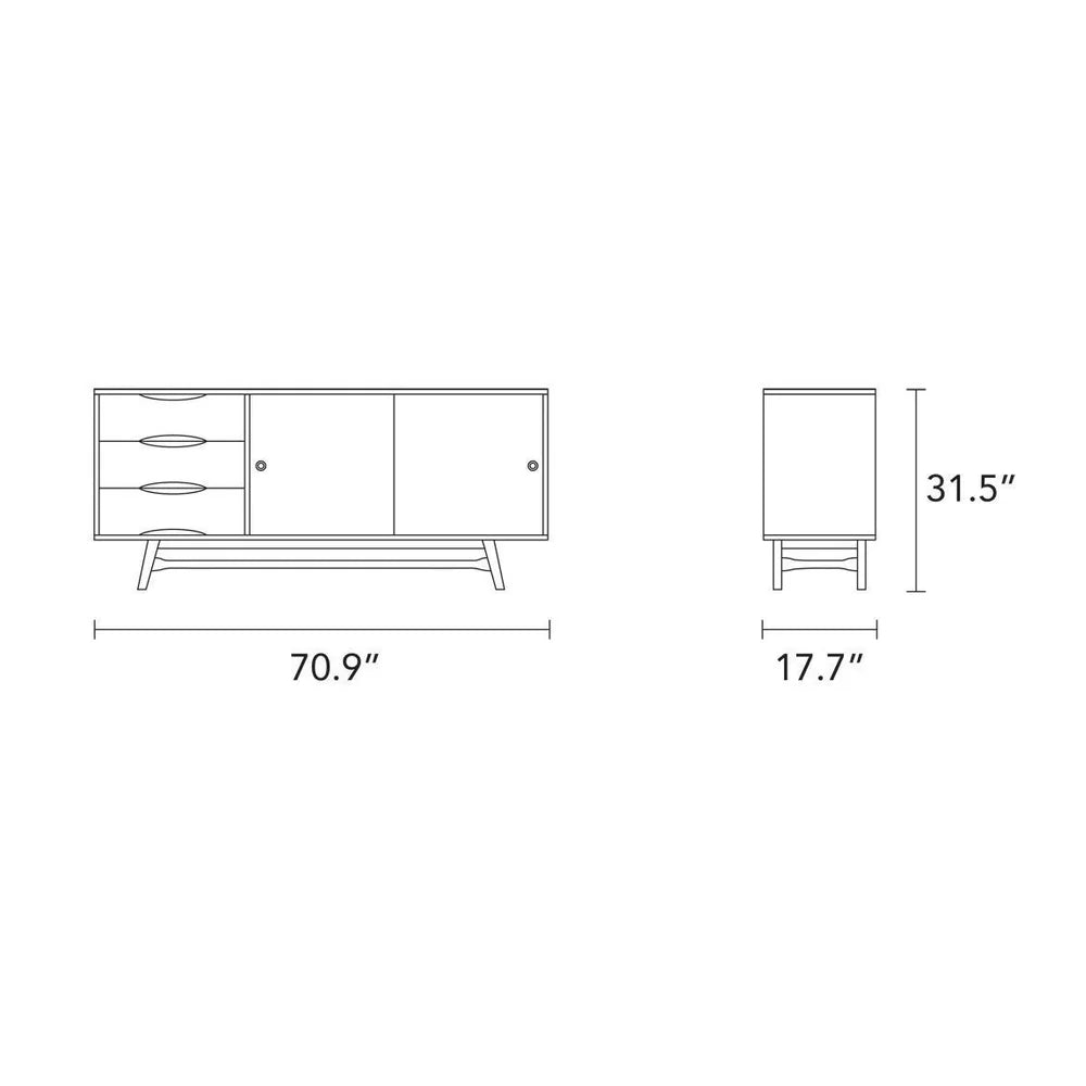Svend Sideboard 71" x 18" Solid American Oak