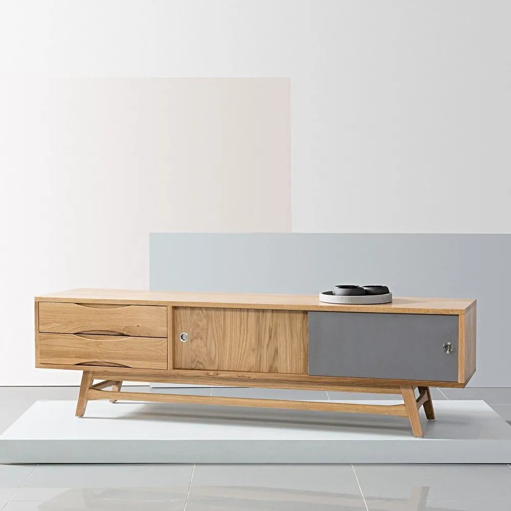 Svend TV and Media Console 71" x 18" Solid American Oak