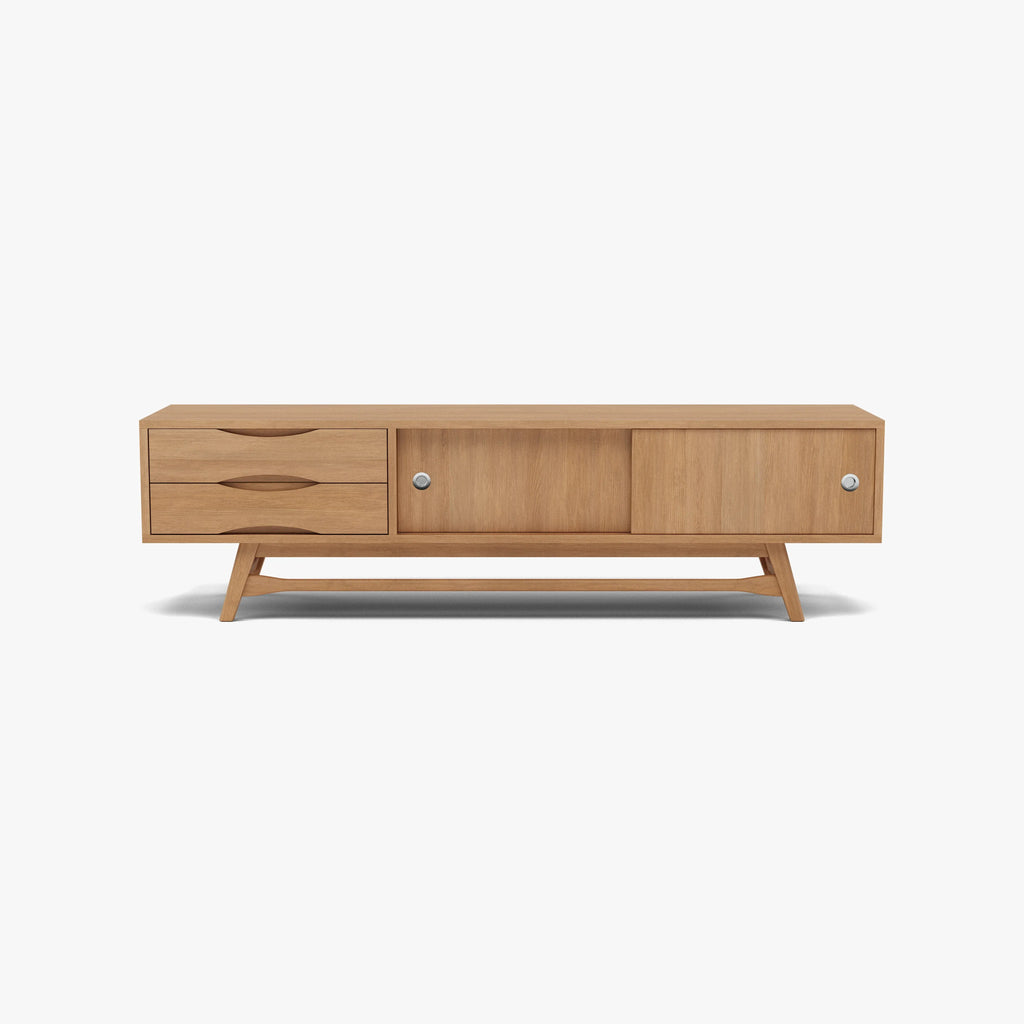 Svend TV and Media Console 71" x 18" Solid American Oak