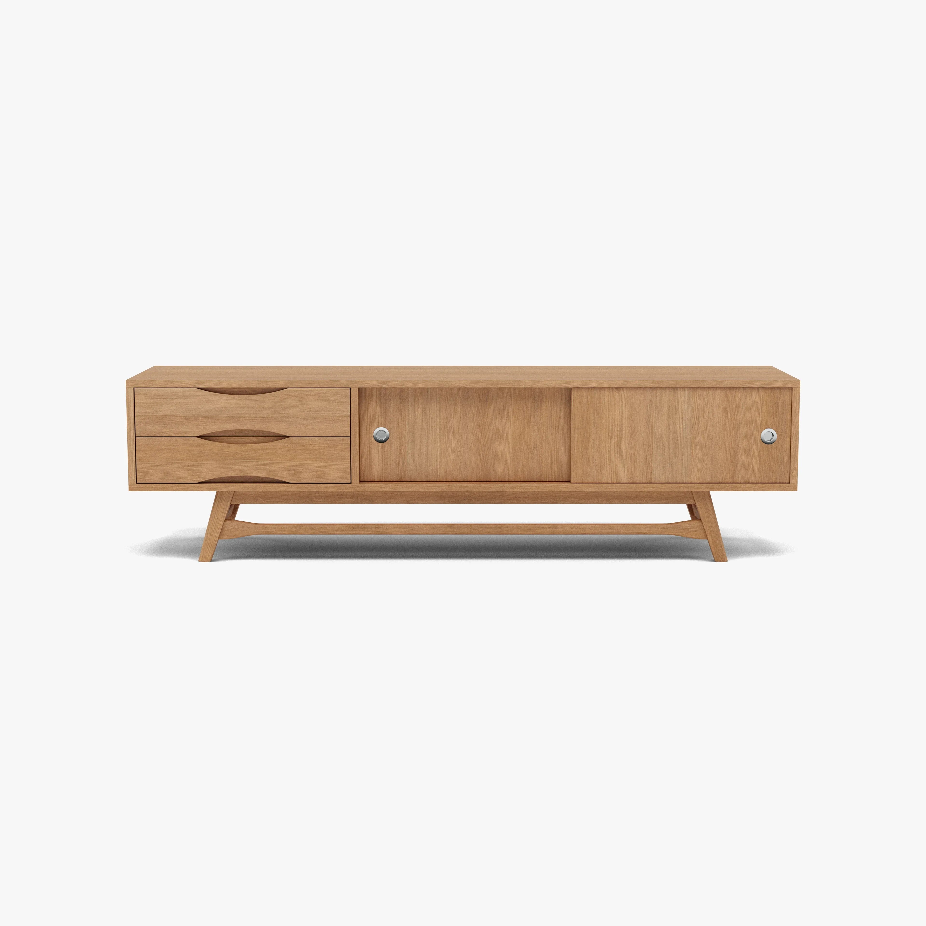Svend TV and Media Console 71" x 18" Solid American Oak