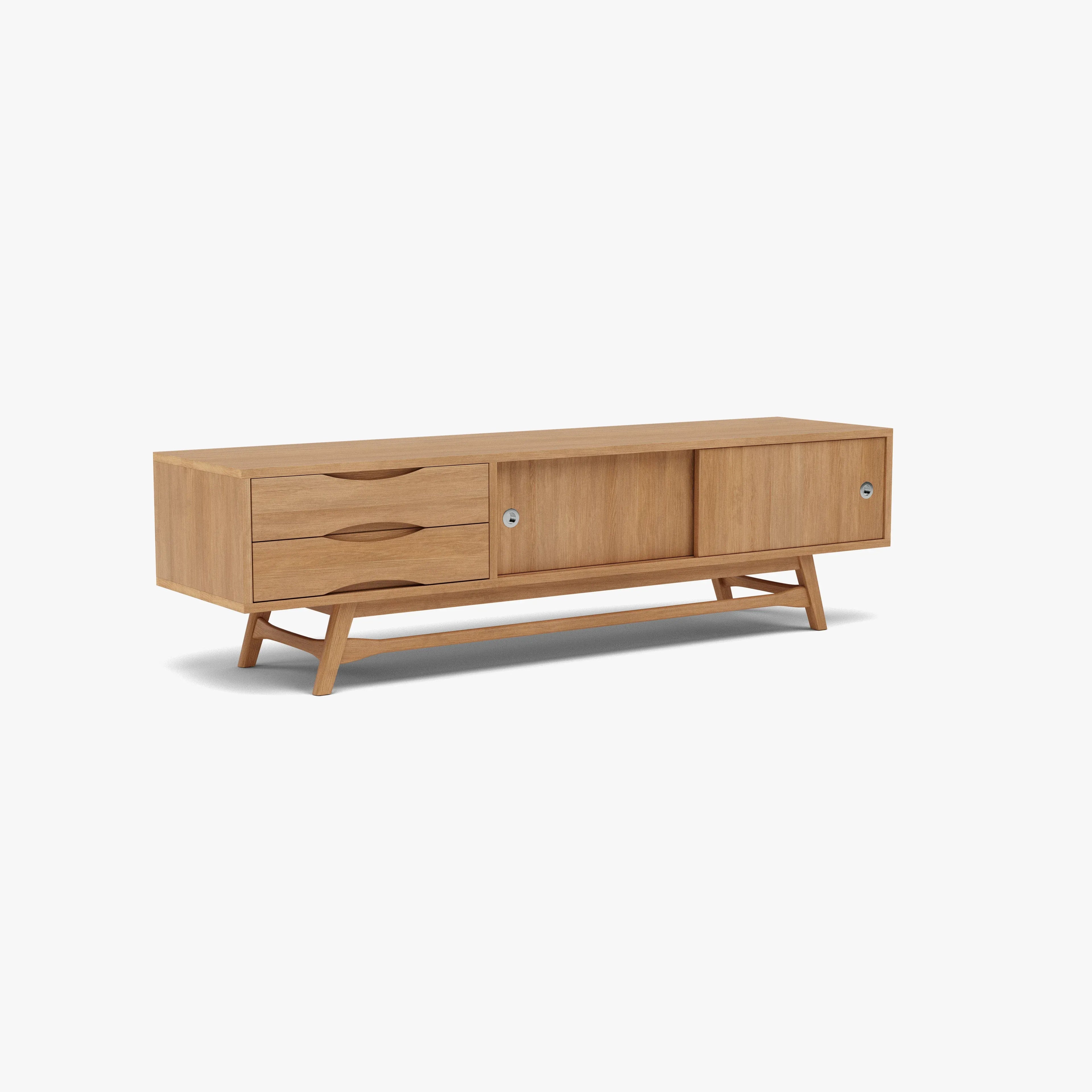 Svend TV and Media Console 71" x 18" Solid American Oak