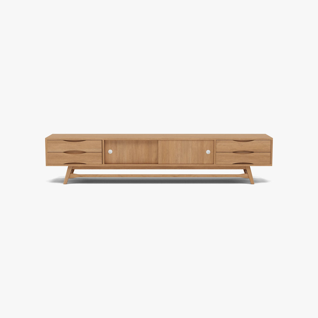 Svend TV and Media Console 95" x 18" Solid American Oak