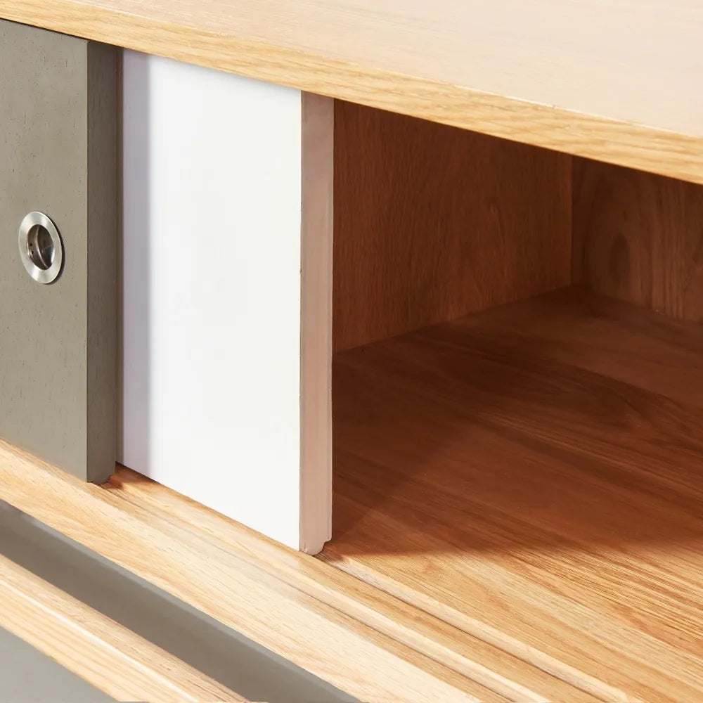 Svend TV and Media Console 95" x 18" Solid American Oak