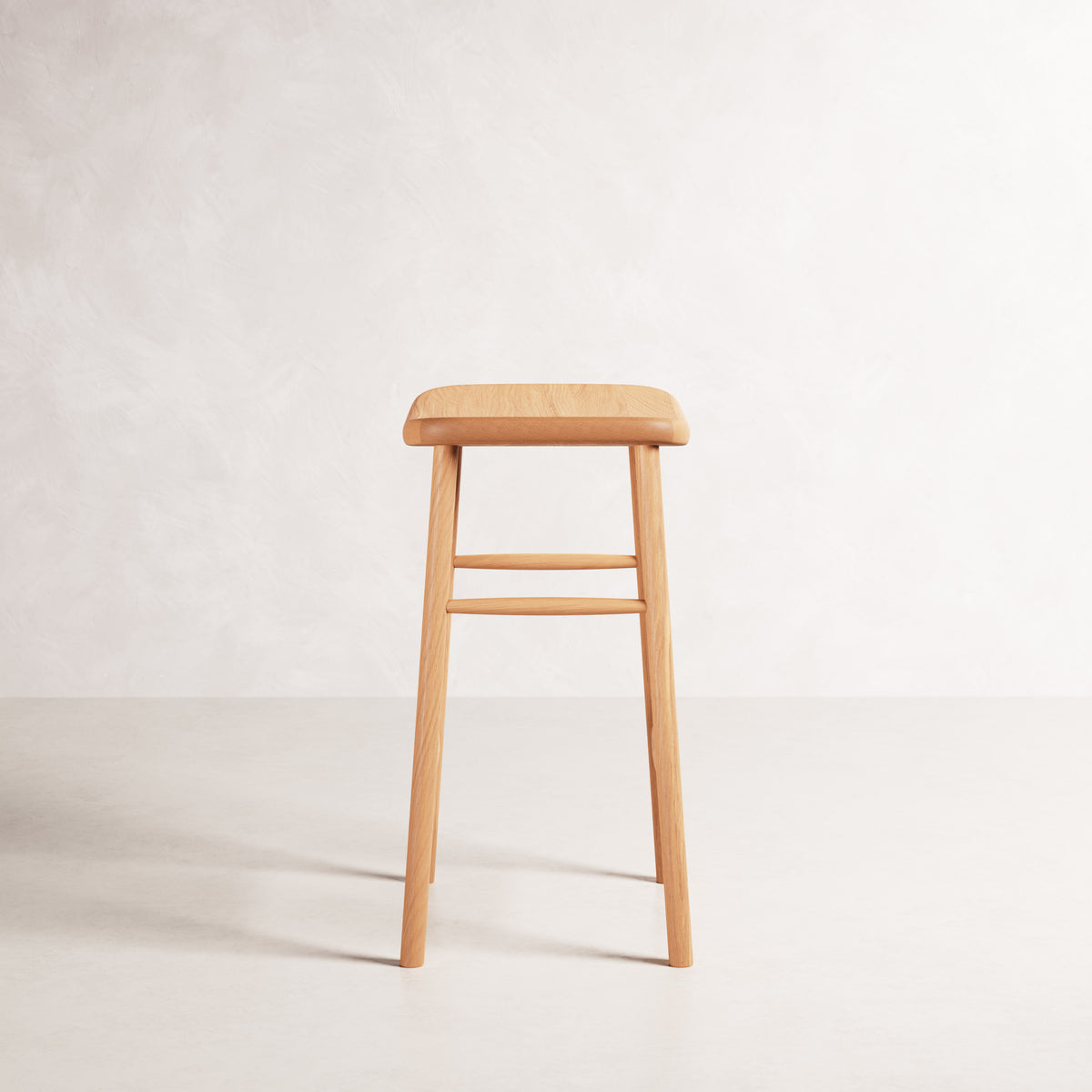 Luno Bar Stool - Solid American Oak with Solid Seat | 360 View - Frame 7
