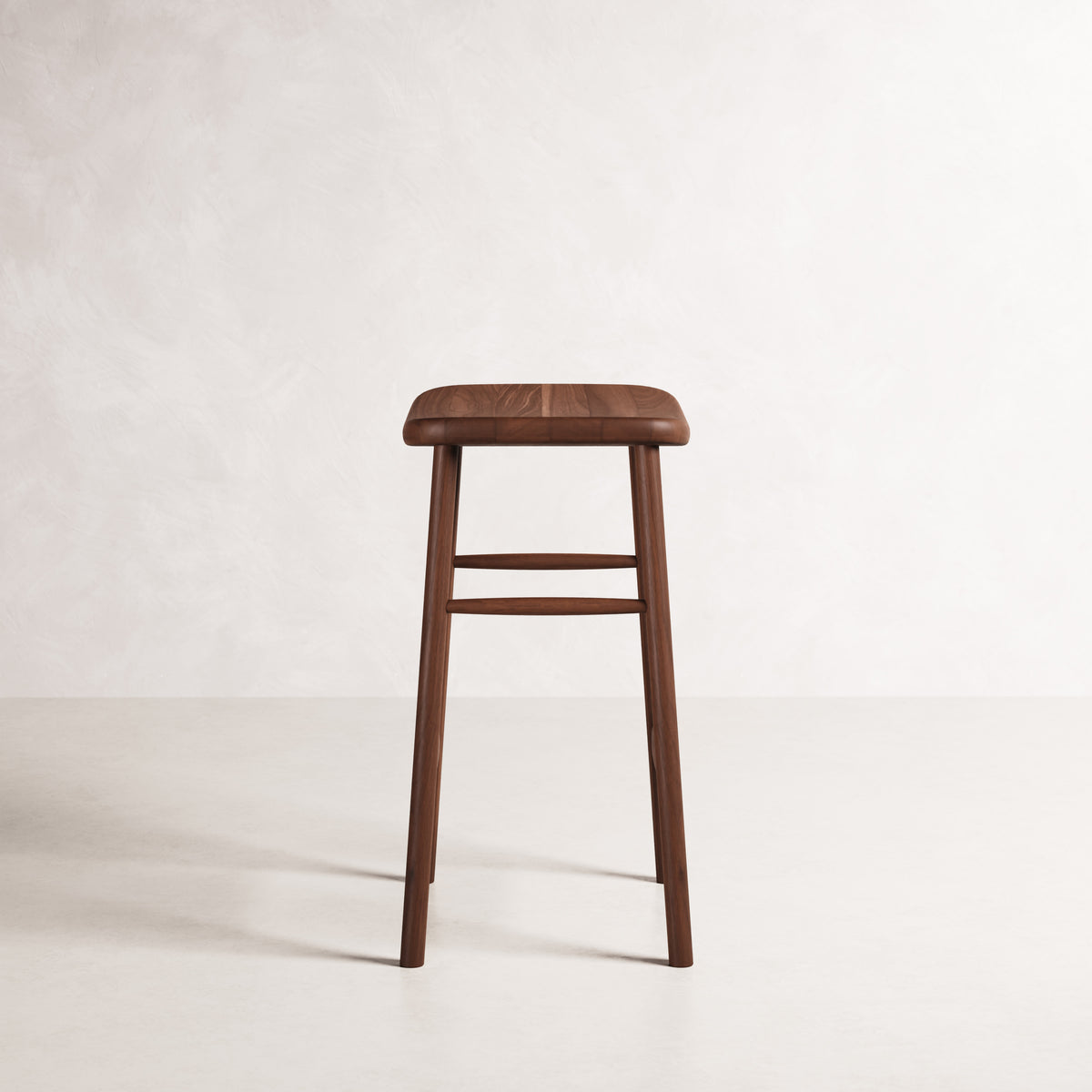 Luno Bar Stool - Solid American Walnut with Solid Seat | 360 View - Frame 7