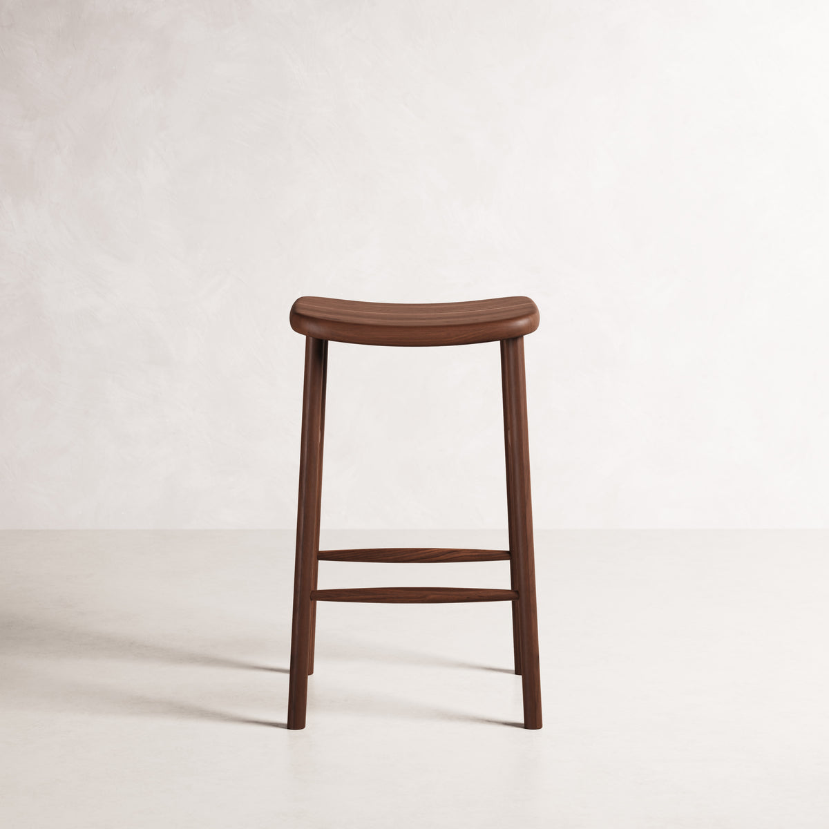 Luno Bar Stool - Solid American Walnut with Solid Seat | 360 View - Frame 34
