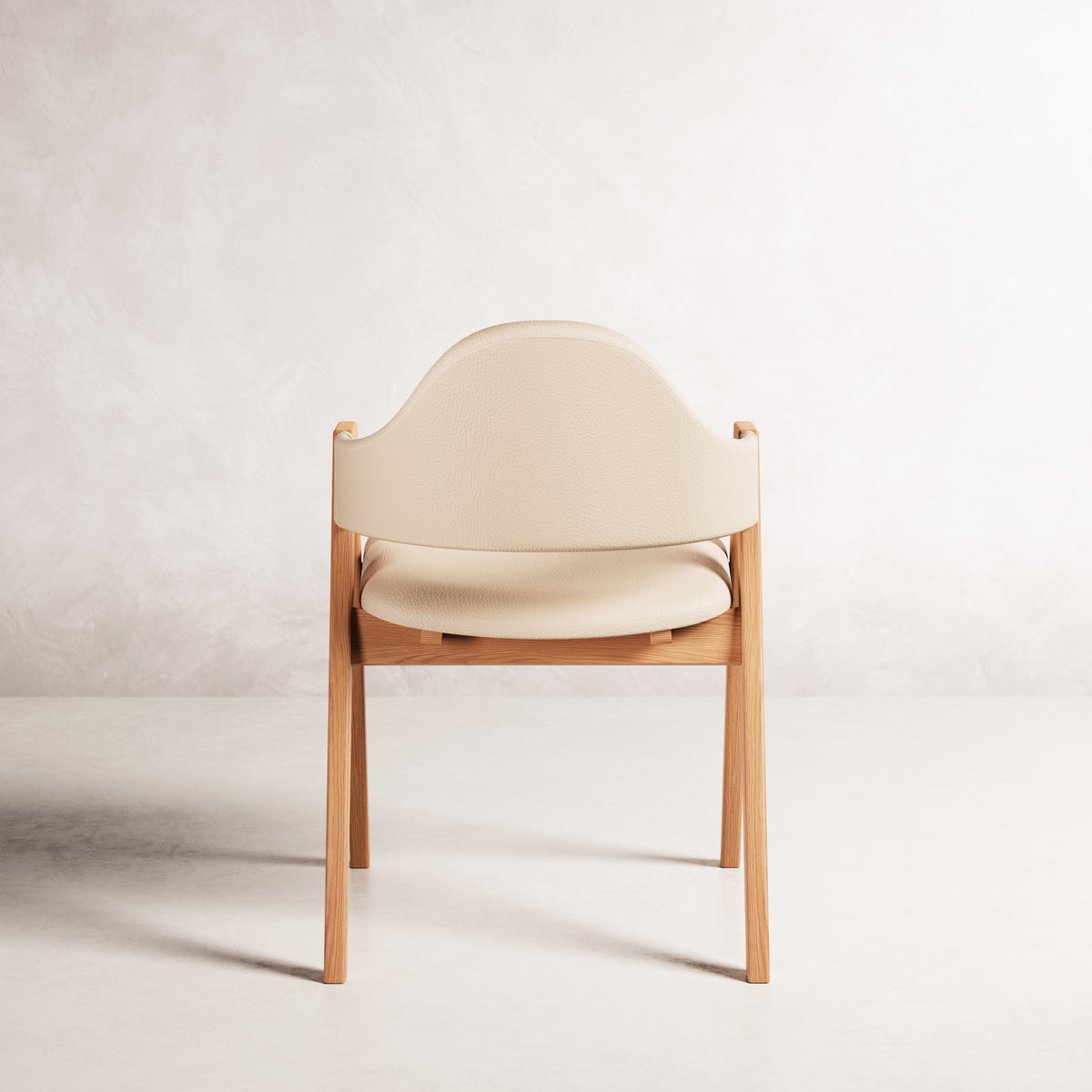 Nestor II Dining Chair - Solid American Oak with Cream Leather | 360 View - Frame 16