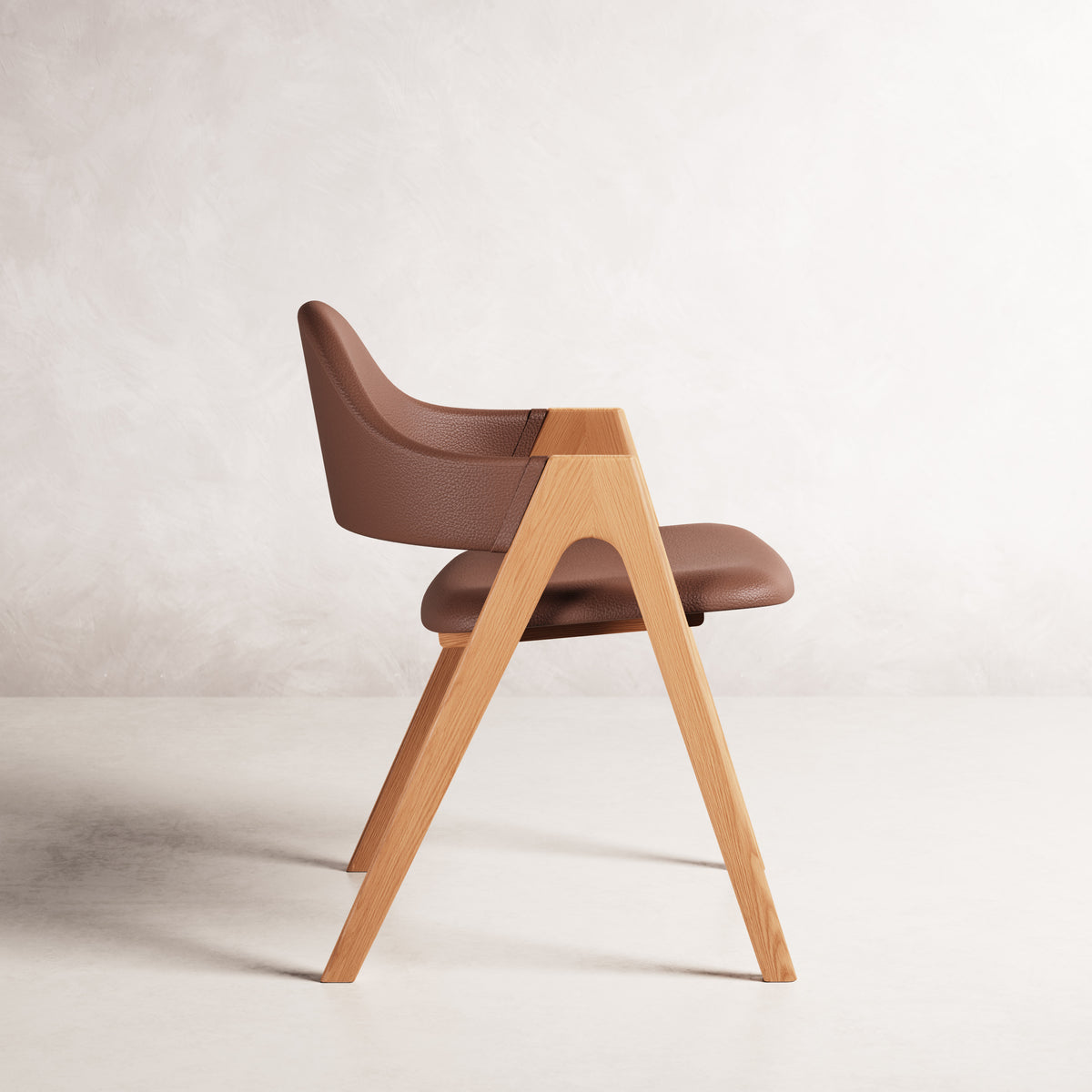 Nestor II Dining Chair - Solid American Oak with Tan Leather | 360 View - Frame 7