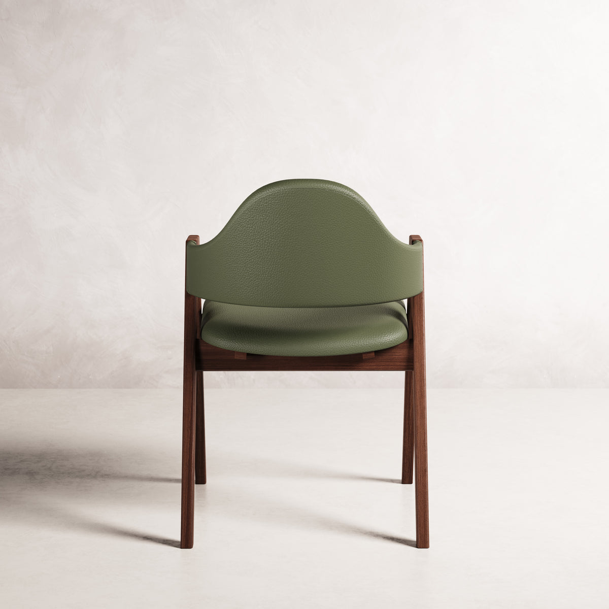 Nestor II Dining Chair - Solid American Walnut with Green Leather | 360 View - Frame 16