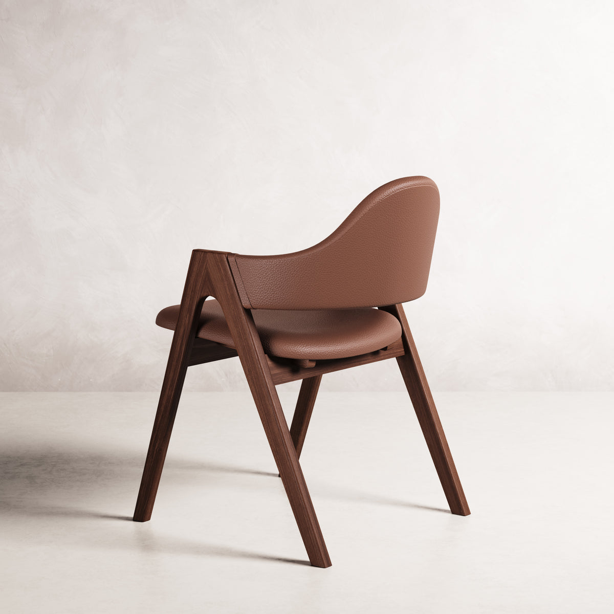 Nestor II Dining Chair - Solid American Walnut with Tan Leather | 360 View - Frame 21