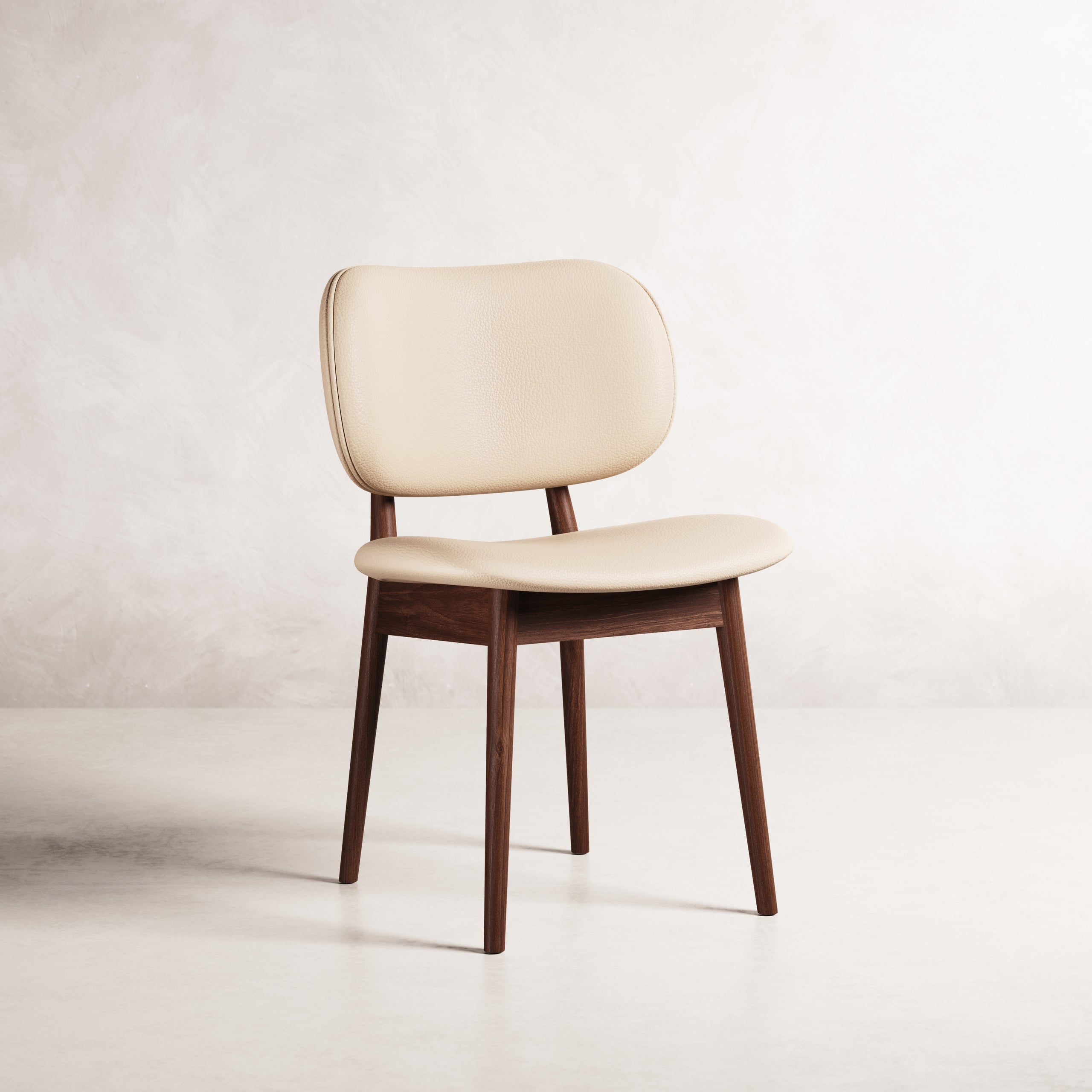 Olivia Dining Chair - Solid American Walnut with Cream Leather – Icon ...
