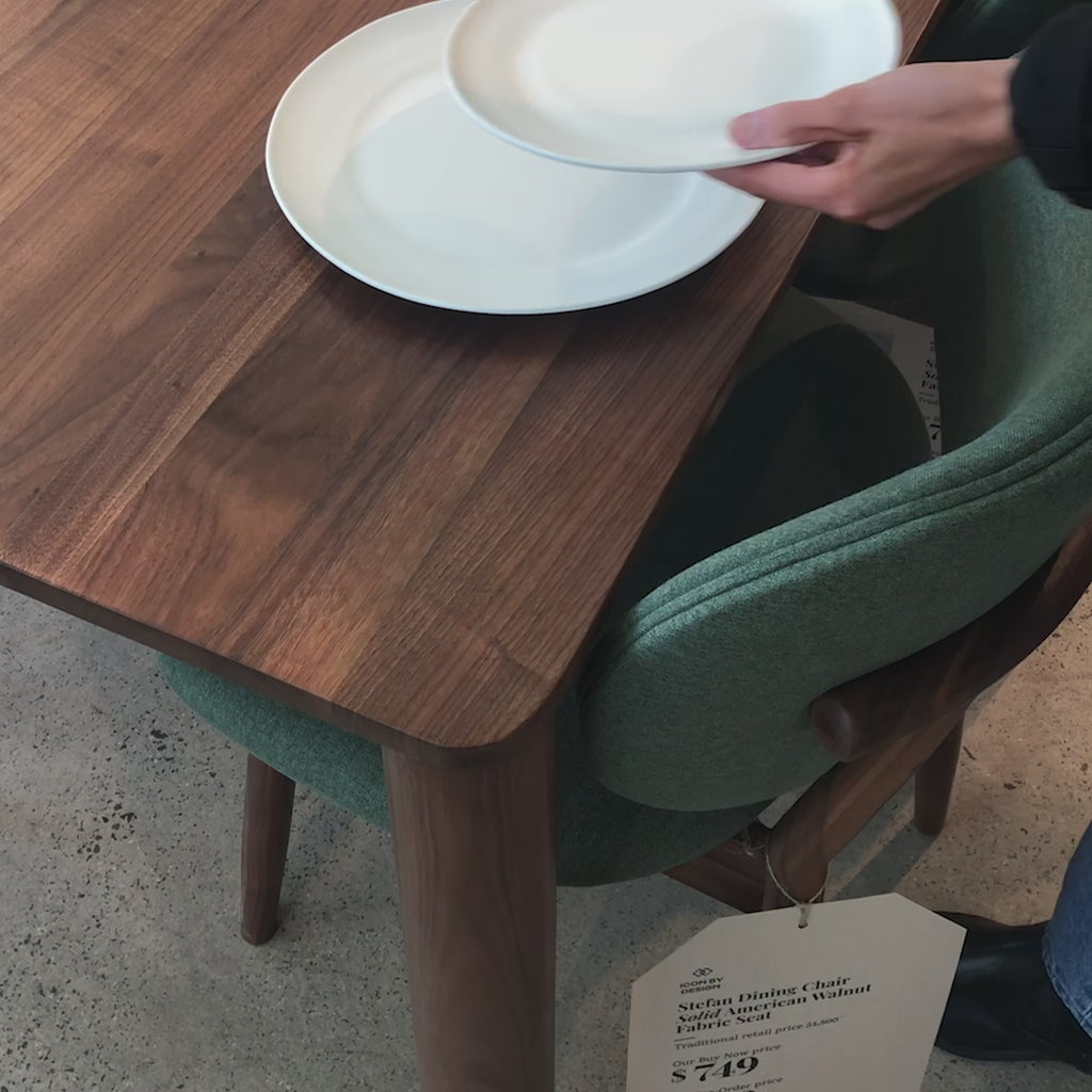 Olivia Dining Table 71" x 39" Solid American Walnut