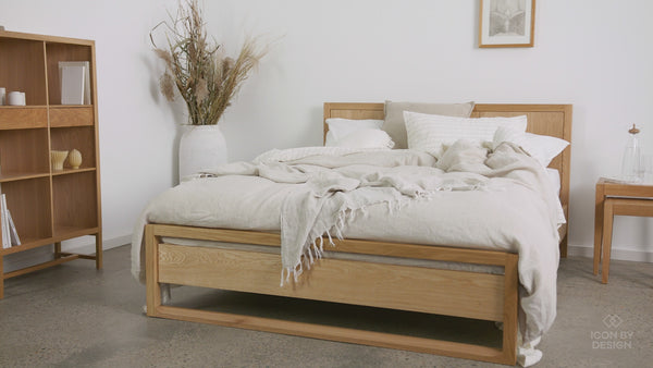 solid oak bed frame