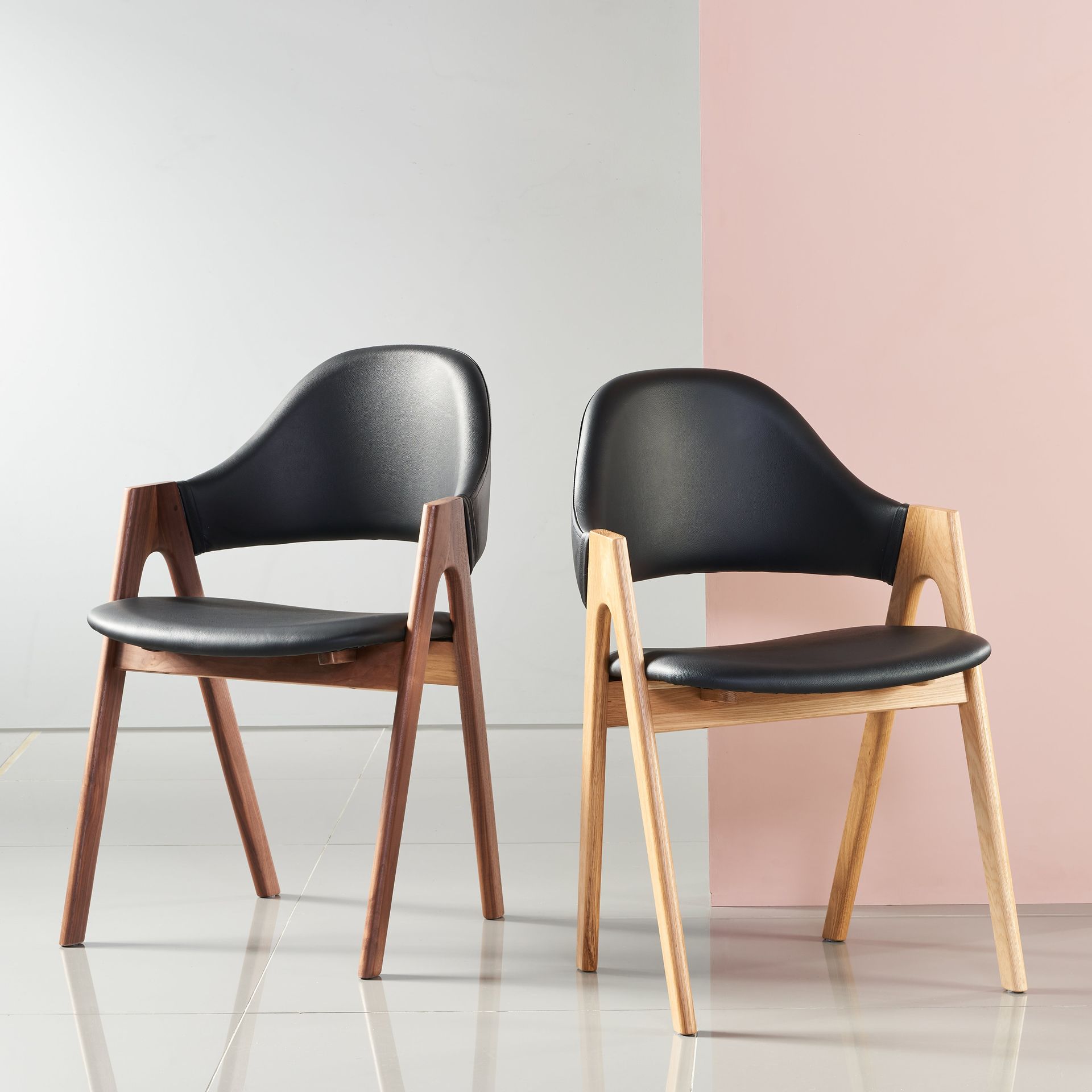 Timber and sale leather dining chairs